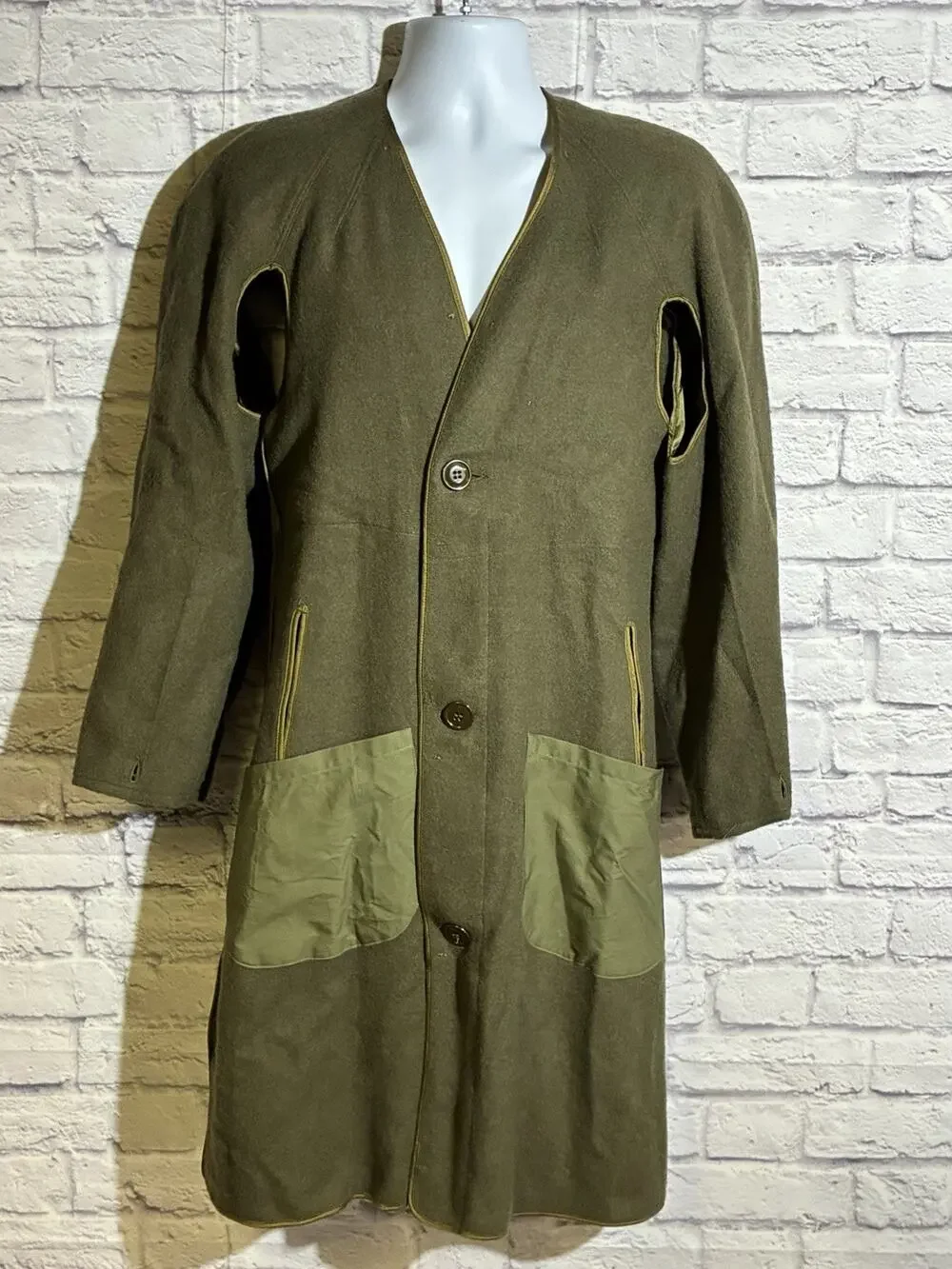 Vintage 1955 Military Wool Liner Korean War Era M-1951 Field Coat Small Long